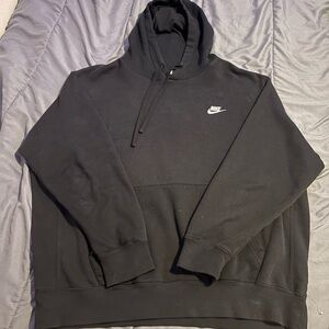 Nike Black Men's Hooded Sweatshirt with White Swoosh